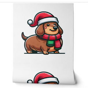 Papel Pintado Navidades de la elegancia de Dachshund Anticipatio