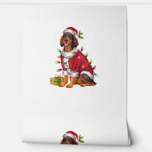 Papel Pintado Navidades de Perro de la Seda de Santa Irish Light