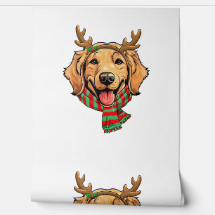 Papel Pintado Navidades de perros de la colección Golden Retriev
