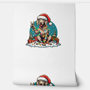 Papel Pintado Navidades de perros de la mano de la paz Weimarane