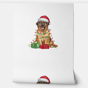 Papel Pintado Navidades de perros de Santa Hat Leonberger