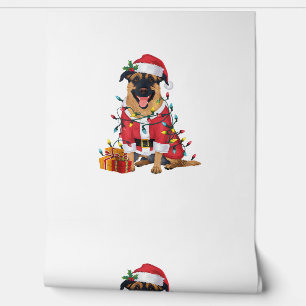 Papel Pintado Navidades de perros de Santa Malinois iluminan Nav