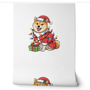 Papel Pintado Navidades de perros inu de Santa Shiba