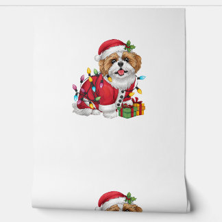 Papel Pintado Navidades de perros Santa Shih Tzu