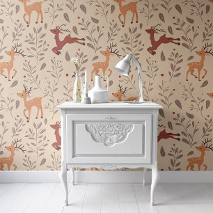 Papel Pintado Navidades de renos Papel de escritorio Patrón Peel