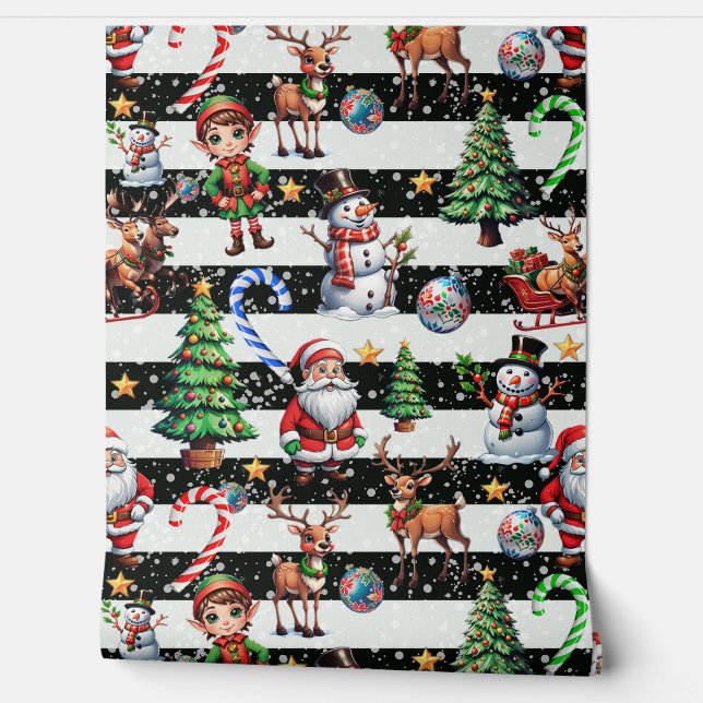 Papel Pintado Navidades decorativos Stripes Wall (Desenrollar)