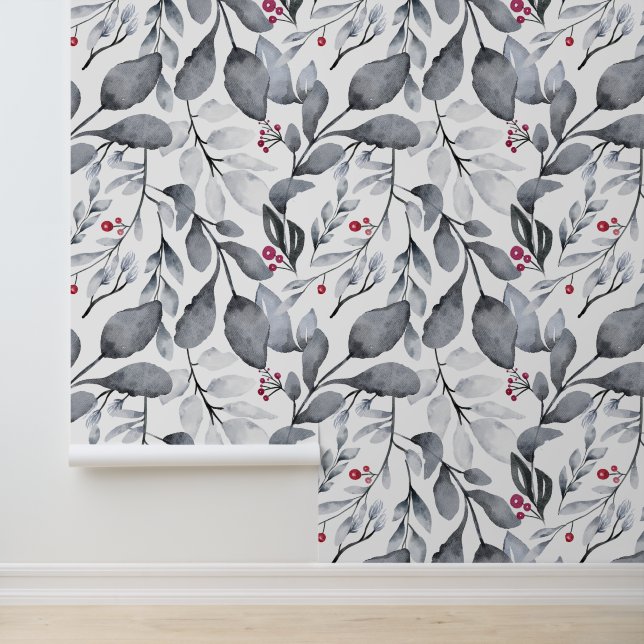 Papel Pintado Navidades elegantes abandonan y bayas (Solicitud)