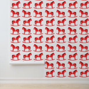 Papel Pintado Navidades escandinavos rockean a caballo pateados