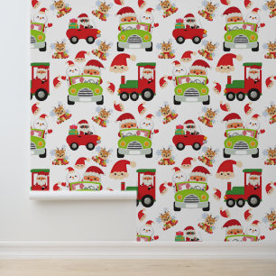 Papel Pintado Navidades festivos mezclan el patrón de baldosas