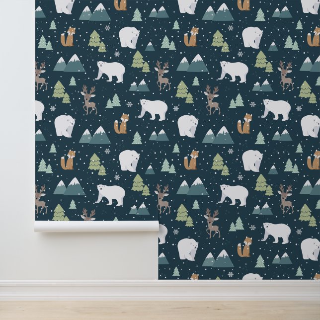 Papel Pintado Navidades festivos Vacaciones animales mixtos con  (Solicitud)