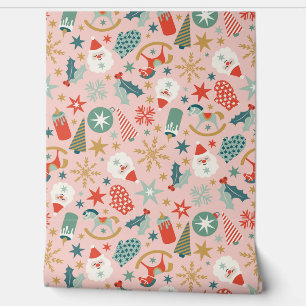 Papel Pintado Navidades Retro Pastel
