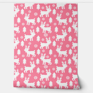 Papel Pintado Navidades rosados, sala de guardería para niños re