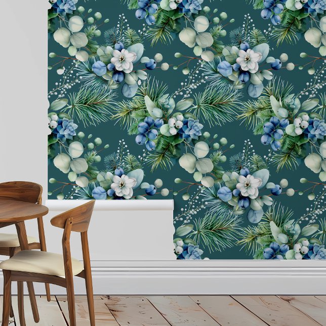 Papel Pintado Navidades Watercolor Winter BlueBerry (Subido por el creador)