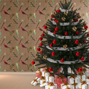 Papel Pintado Navidades y pájaros vintage