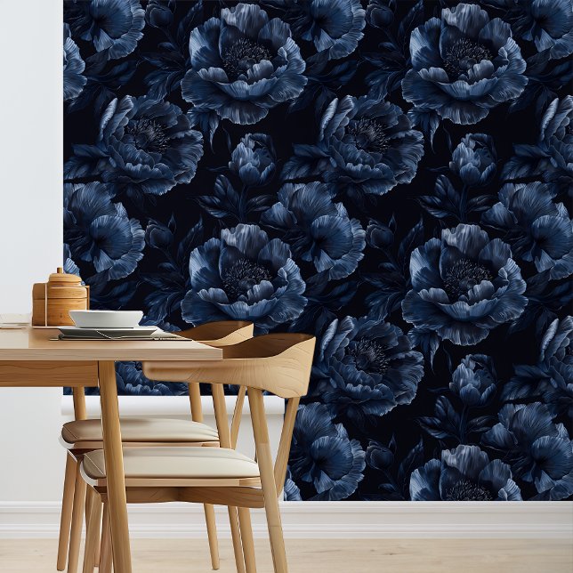 Papel Pintado Navy Blue Large Peonies (Subido por el creador)