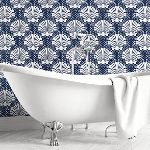 Papel Pintado Navy & White Seashell