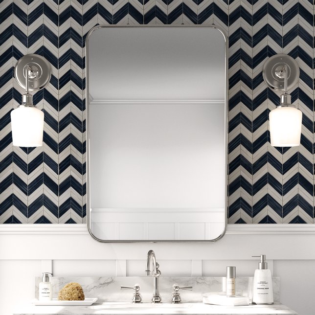 Papel Pintado Navy y Cream Chevron (Subido por el creador)