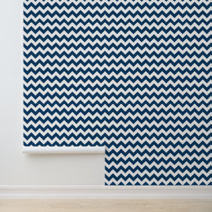 Papel Pintado Navy Zigzag, Navy Chevron, patrón geométrico