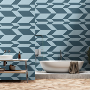 Papel Pintado Negrita Dos Tono Flecha Chevron Tono Azul Tono