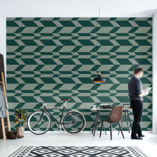 Papel Pintado Negrita Dos Tono Flecha Chevron Tono Verde Tono