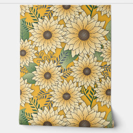 Papel Pintado Negrita Floral Amarillo Sunflower Garden