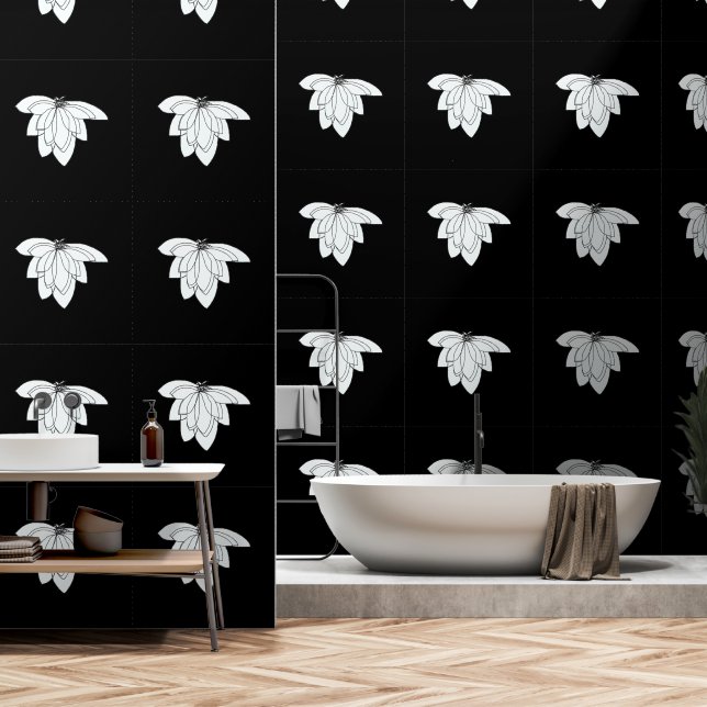 Papel Pintado Negro de vuelo (Baño)