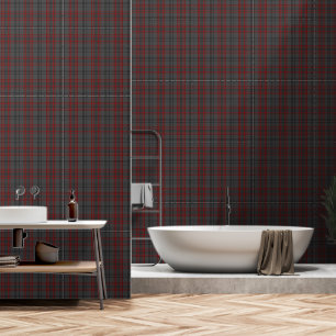 Papel Pintado Negro gris oscuro Rojo Tartán grande Tartán grande
