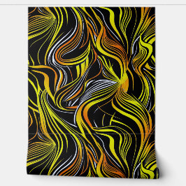 Papel Pintado Negros creativos, amarillos y naranjas abstracts s
