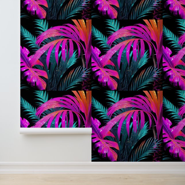 Papel Pintado Neon Disco Jungle Peel y Stick (Solicitud)
