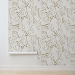 Papel Pintado Neutral Coastal Coral and Seaweed Watercolor