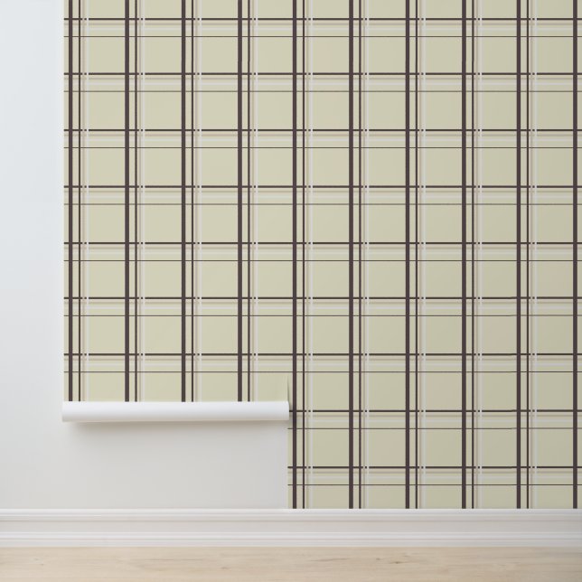Papel Pintado Neutral Cream Plaid Tartan (Solicitud)