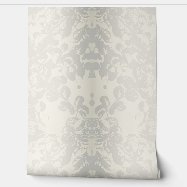 Papel Pintado Neutral Gray Beige Floral Seamless Wallpaper  (Desenrollar)