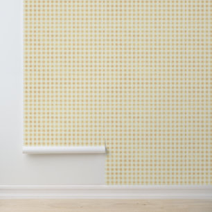 Papel Pintado Neutral Rustic Beige Cream Small Gingham Pattern