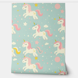 Papel Pintado Niña de unicornio