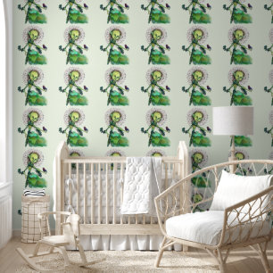 Papel Pintado Niña del diente de león y mariposa