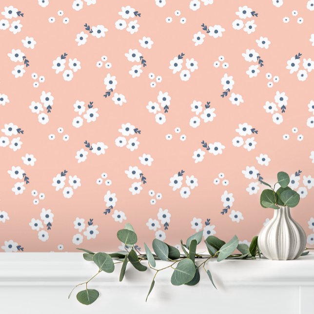 Papel Pintado Niña Rosa Blanco Lindo Bebe Floral (Subido por el creador)