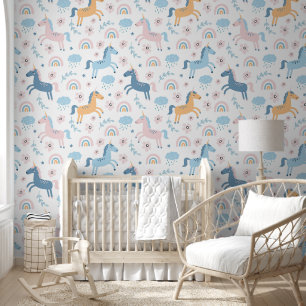 Papel Pintado Niñera de niños de Unicornios y de las arcas