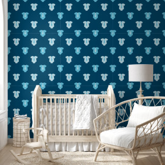 Papel Pintado Niño dulce Moda azul Dark Blue Nursery