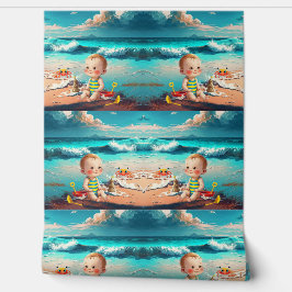 Papel Pintado Niño en la playa
