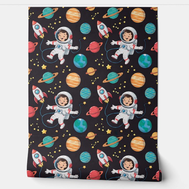 Papel Pintado Niños aventureros del Explorador Espacial (Desenrollar)