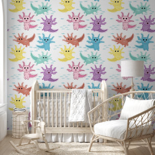 Papel Pintado Niños Axolotl Cute Salamander Niños Dormitorio