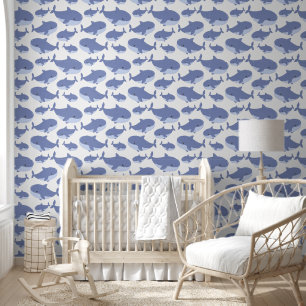 Papel Pintado Niños de Guay con patrón de ballena vivero
