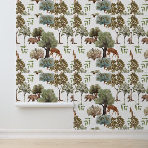Papel Pintado Niños de Unisex Cuadros Animales de Woodland