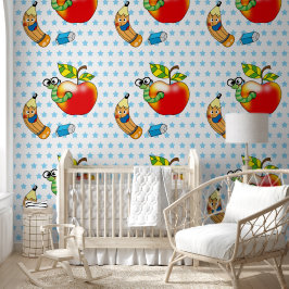 Papel Pintado niños graciosos con lápiz y ratón de biblioteca