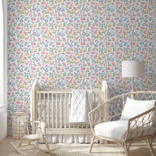 Papel Pintado Niños imprimidos de dinosaurios cutáneos y colorid