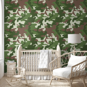 Papel Pintado niños lindos de camo verde vivero