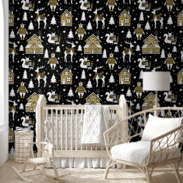 Papel Pintado Noche alegre de Navidad para la habitación de tu h