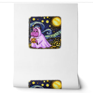 Papel Pintado Noche de moda para un bebé lindo Moo Deng Hallowee