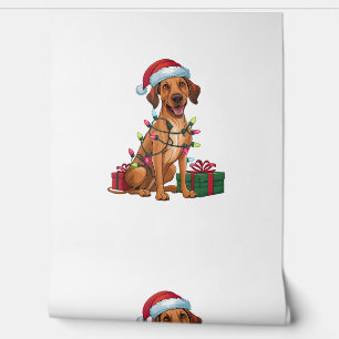 Papel Pintado Noches iluminando Santa Hat Thai Ridgeback Dog Nav