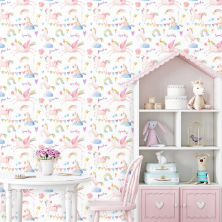 Papel Pintado Nombre de Chica personalizado del arcoiris de unic